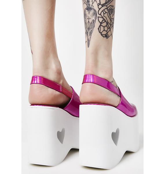 Heart Cutout Hologram Platforms | Dolls Kill