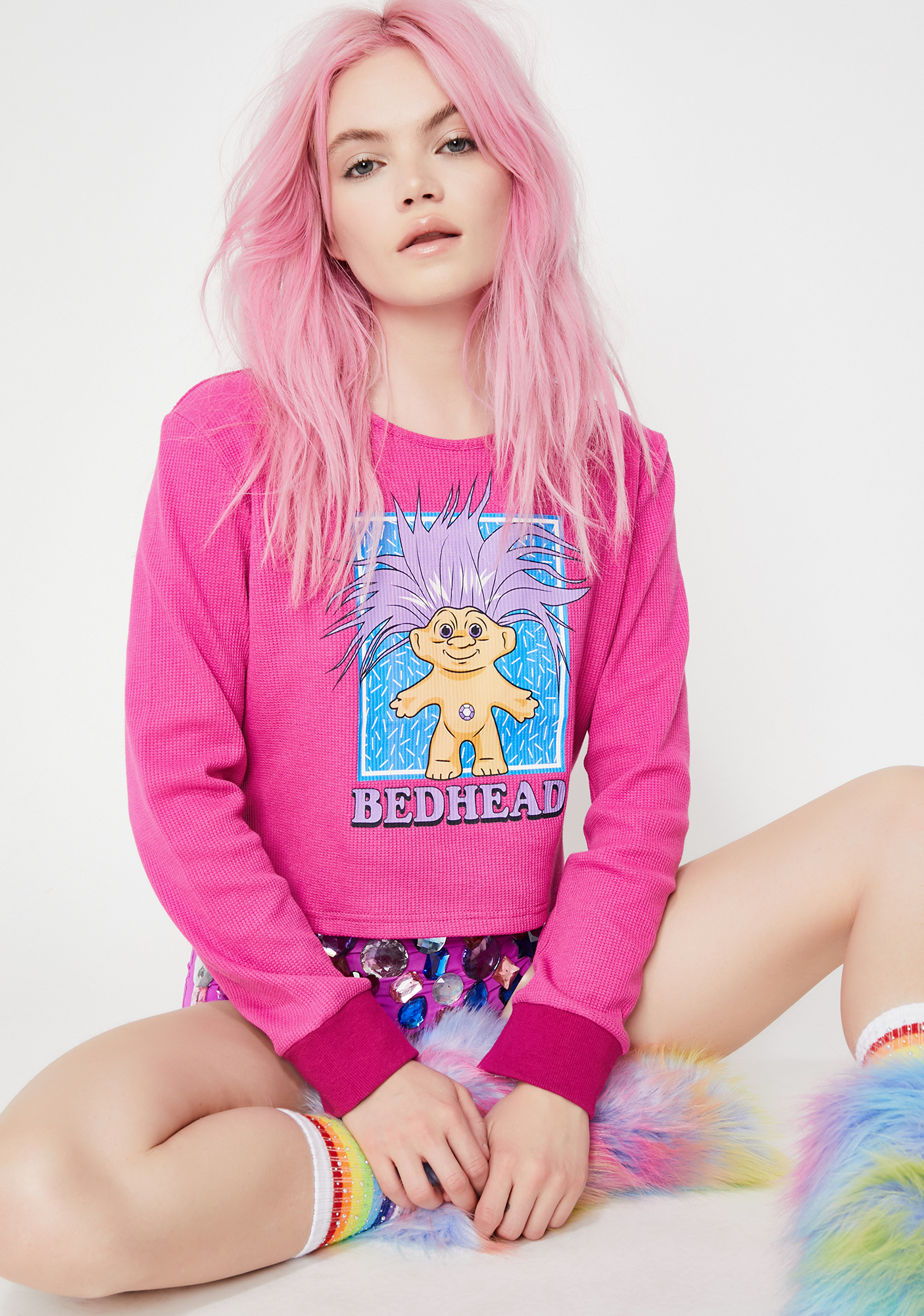 Good Luck Trolls x Dolls Kill Bedhead Troll Thermal Dolls Kill