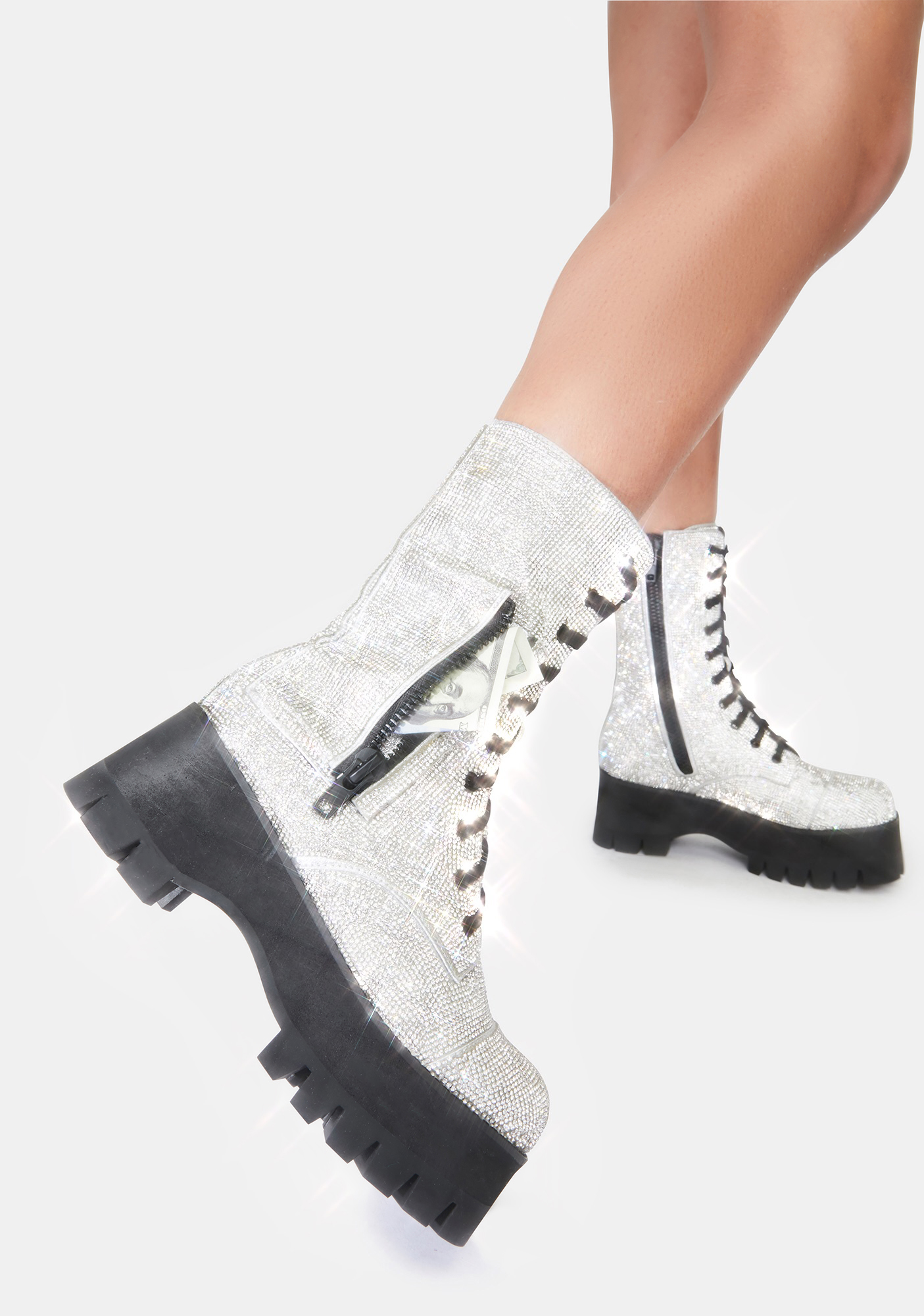 pewter rhinestone boots