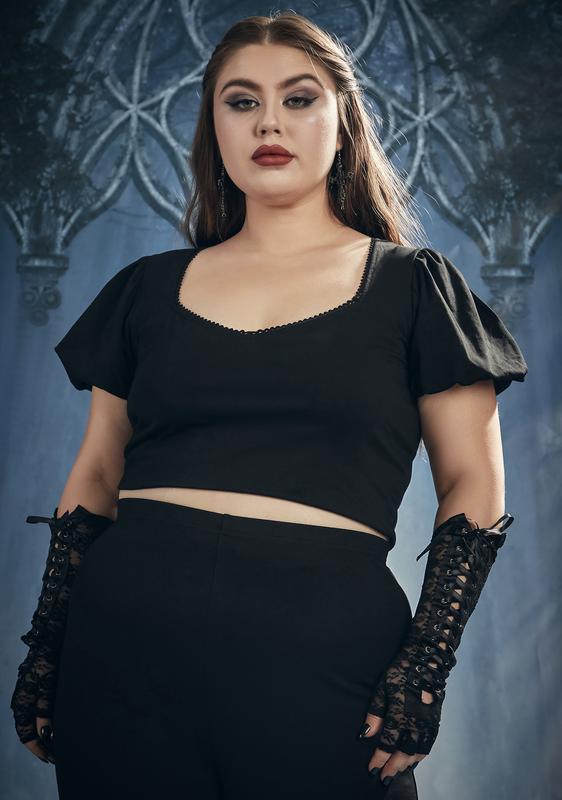 plus size lace up top
