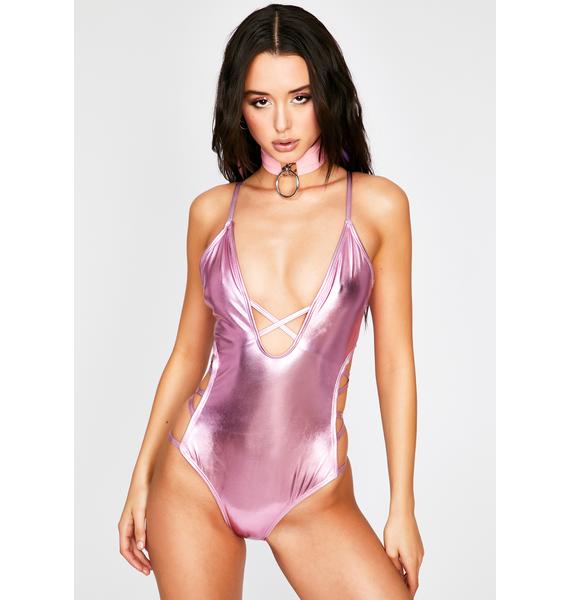 metallic swimsuit