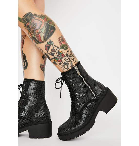 Rhinestone Combat Boots | Dolls Kill