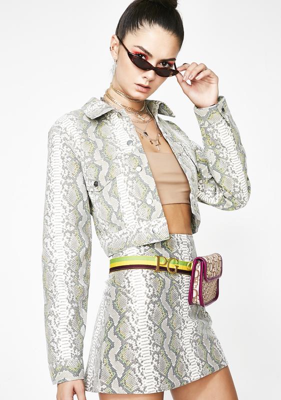 green snakeskin jacket