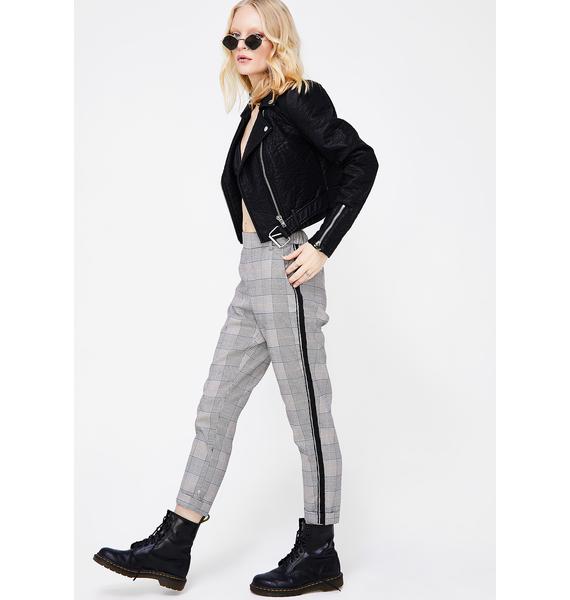 plaid stripe pants