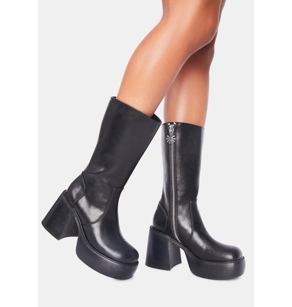 Delia’s By Dolls Kill Platform Knee High Faux Leather Boots Dolls Kill