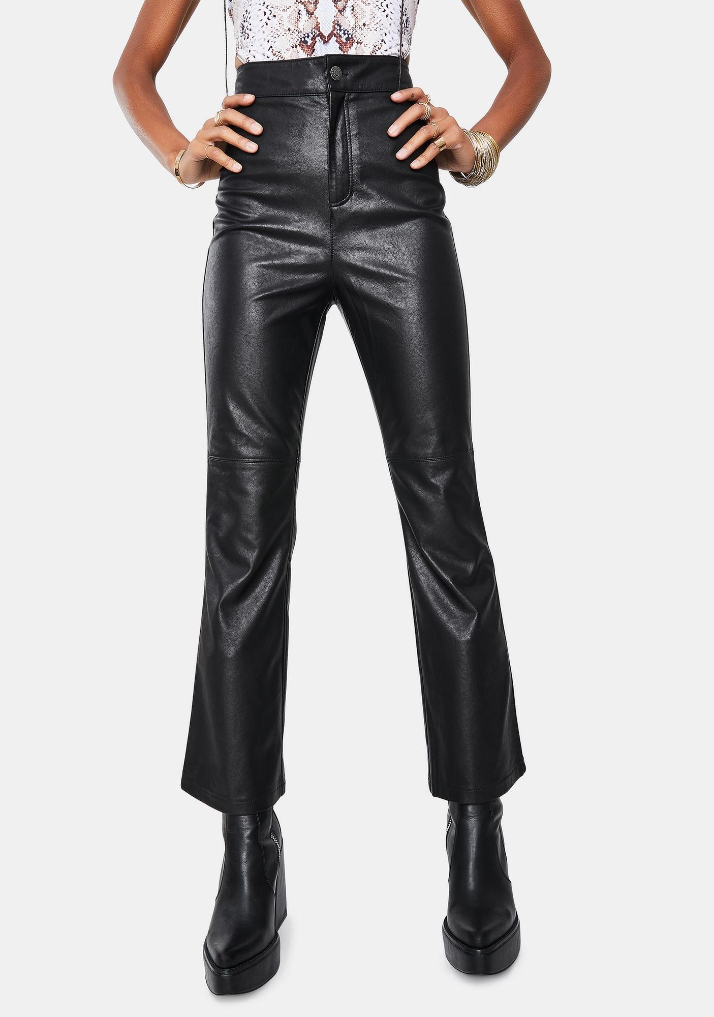 cropped faux leather pants