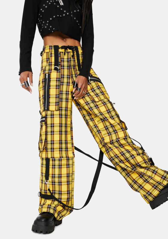 plaid yellow trousers