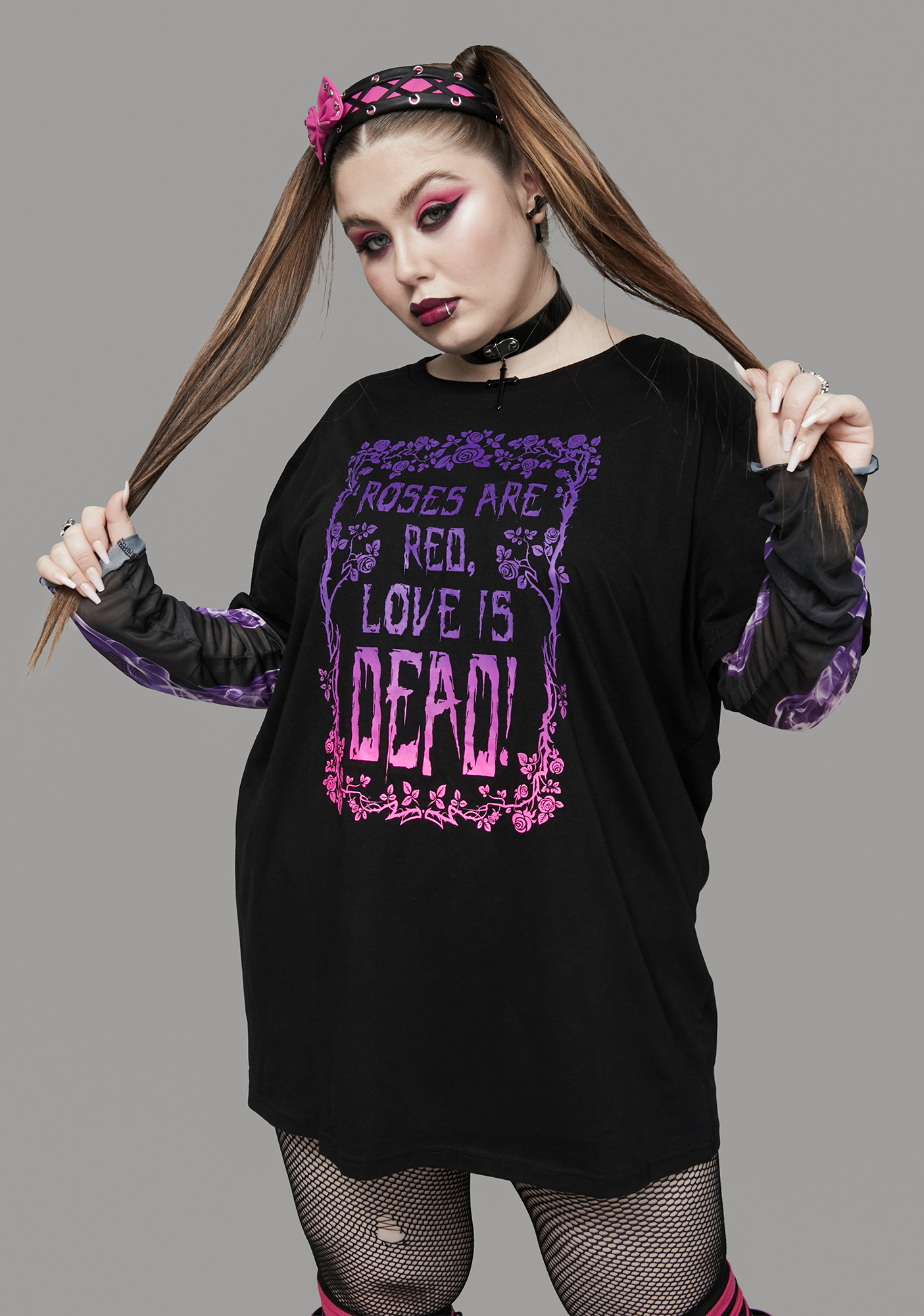 Plus Size Widow Love Is Dead Layered Graphic Tee - Black | Dolls Kill