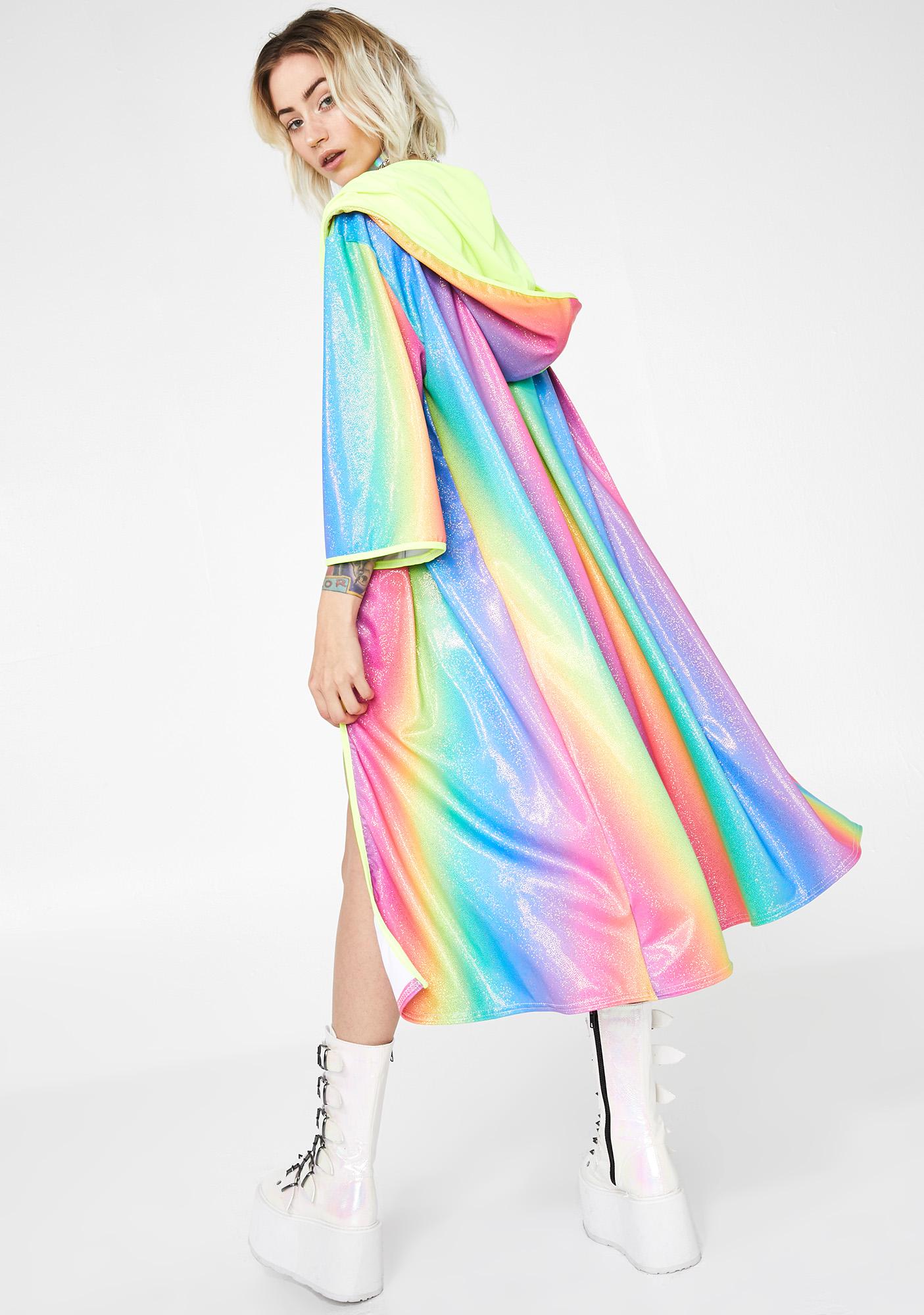 Rolita Rave Couture Glitter Rainbow Kimono Dolls Kill