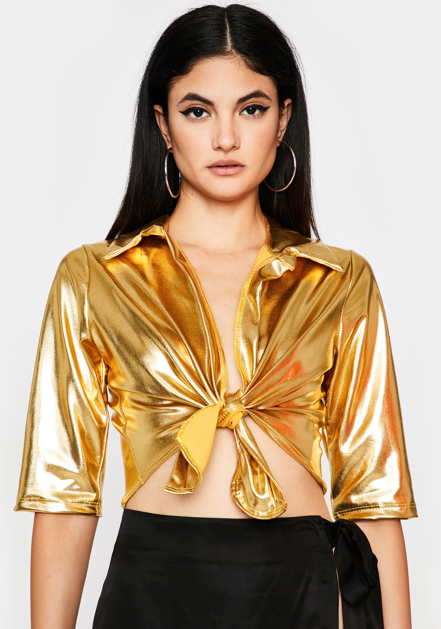 metallic gold top womens