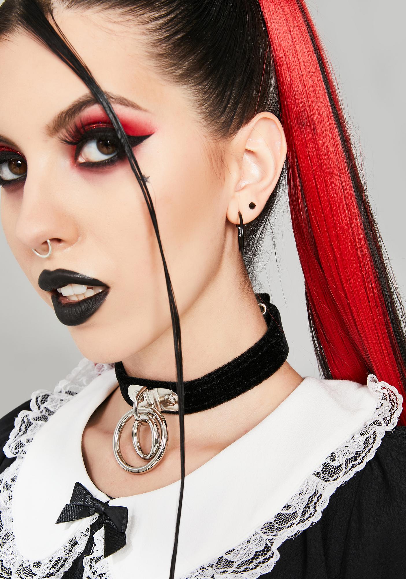 Funk Plus Black Velvet O Ring Choker Dolls Kill