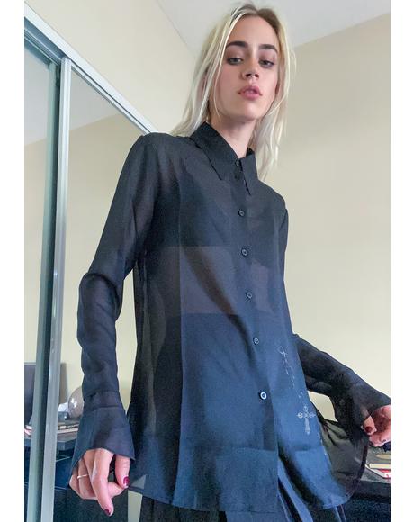 Night As Above So Below Sheer Blouse