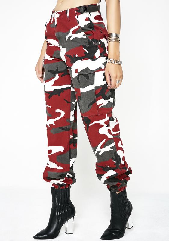 cargo pants red camo