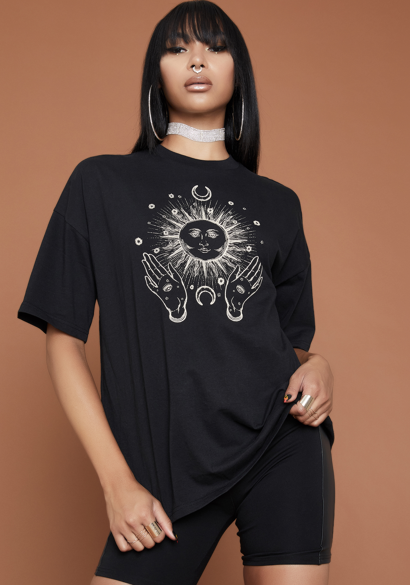 Horoscopez Sun & Stars Graphic Tee Black Dolls Kill