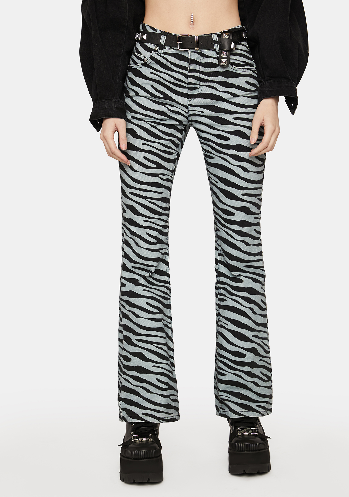 Milk It Zebra Print Wild Jeans Dolls Kill