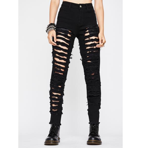 Super Distressed Skinny Jeans Dolls Kill