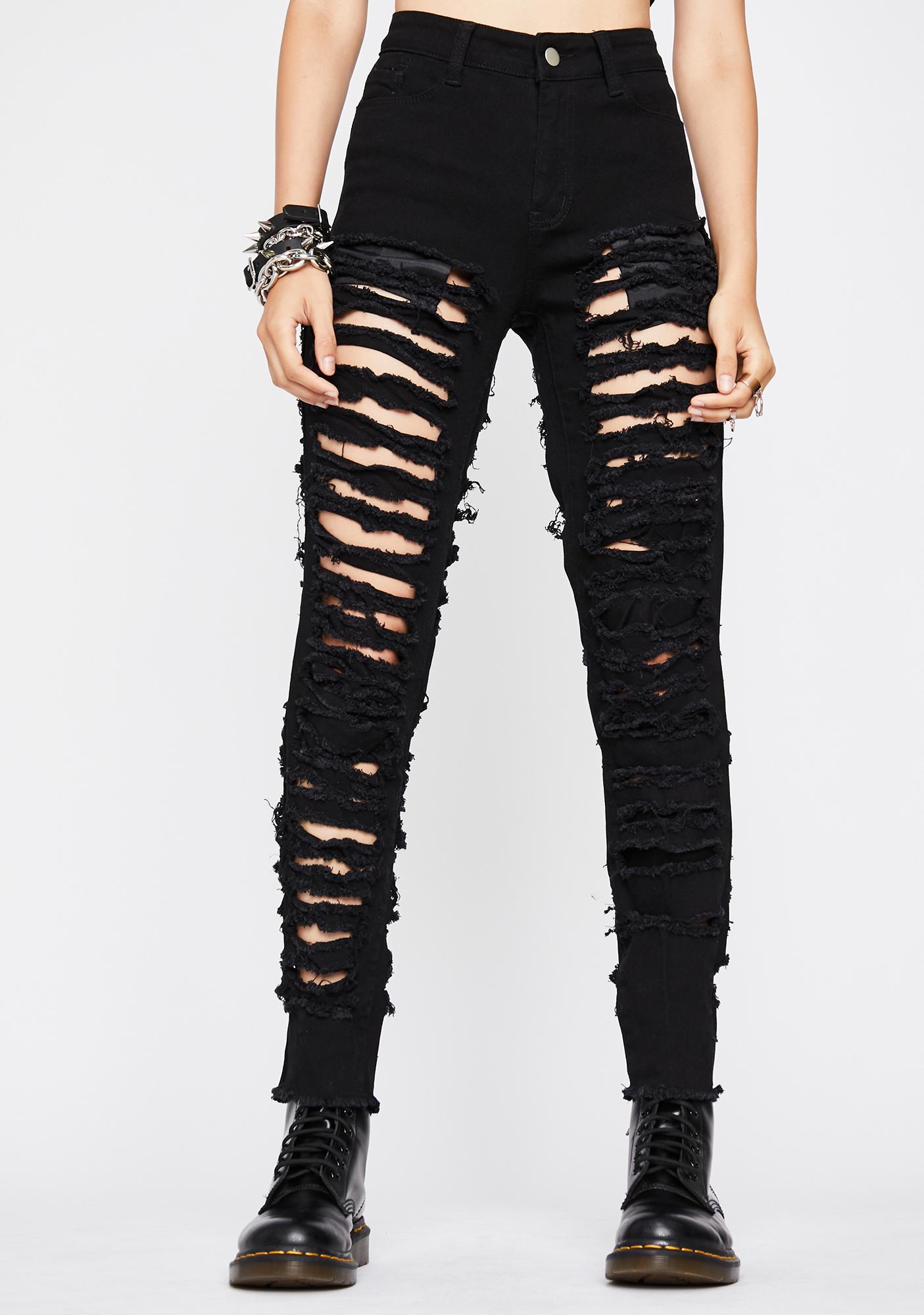 super distressed jeans front and back