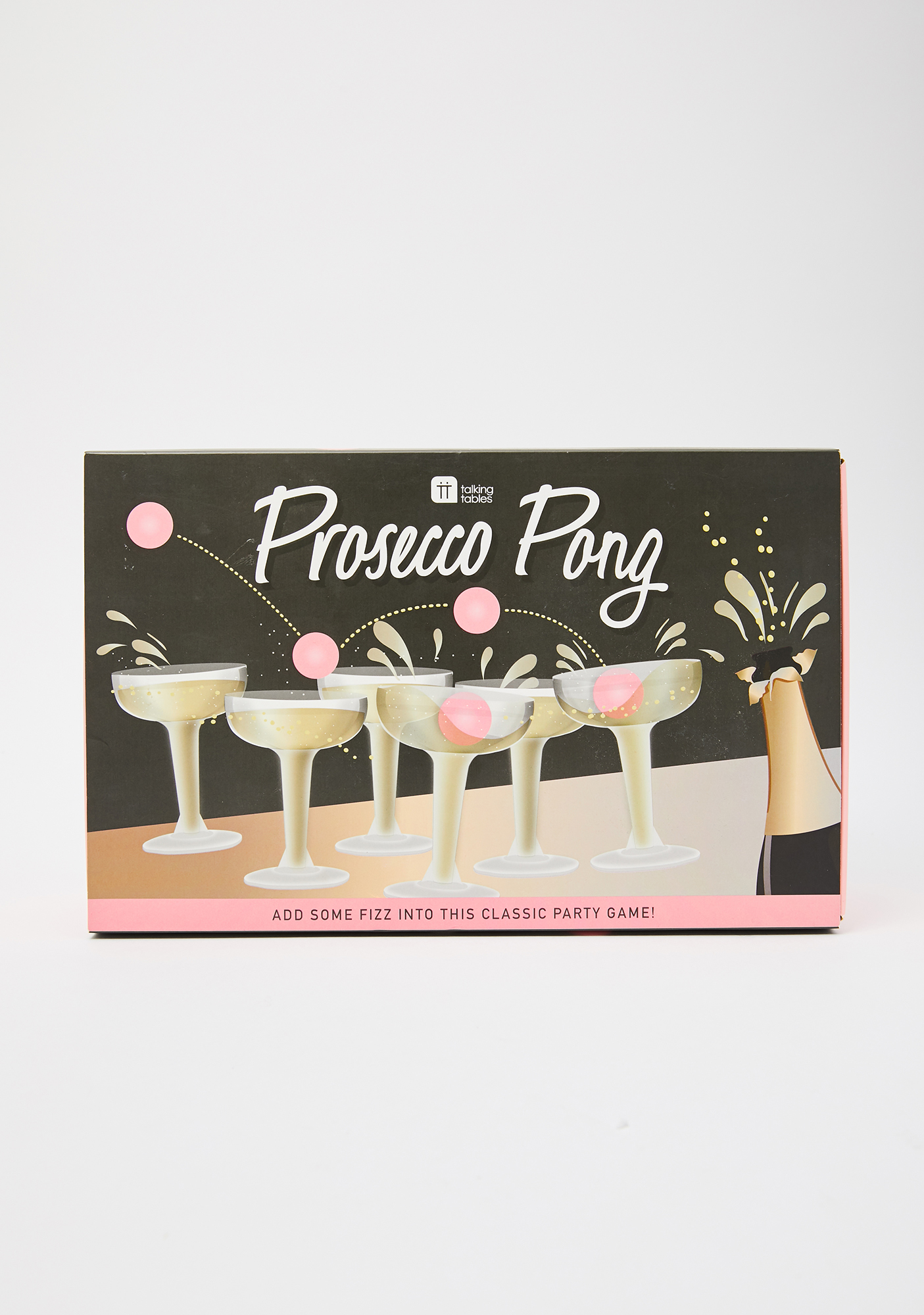 Holiday Prosecco Pong Game Set Wine Glasses Ping Pong Balls Beer Pong