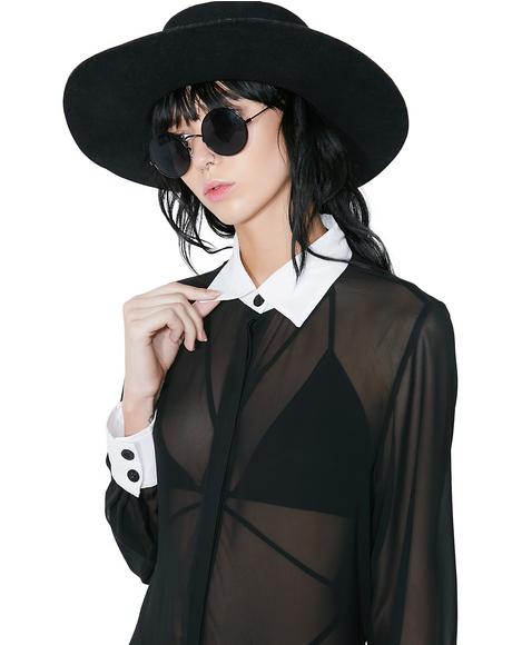Wednesday Chiffon Shirt Dress