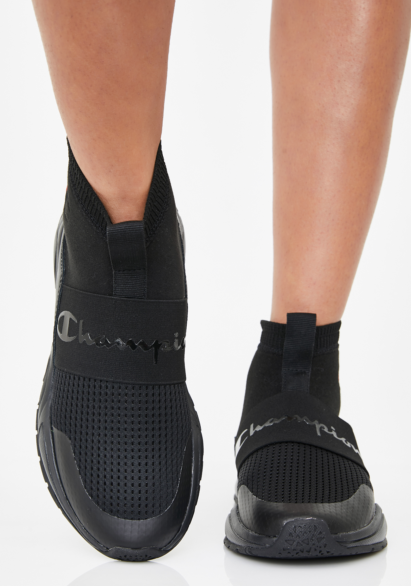 champion reverse weave black rally pro sock sneakers