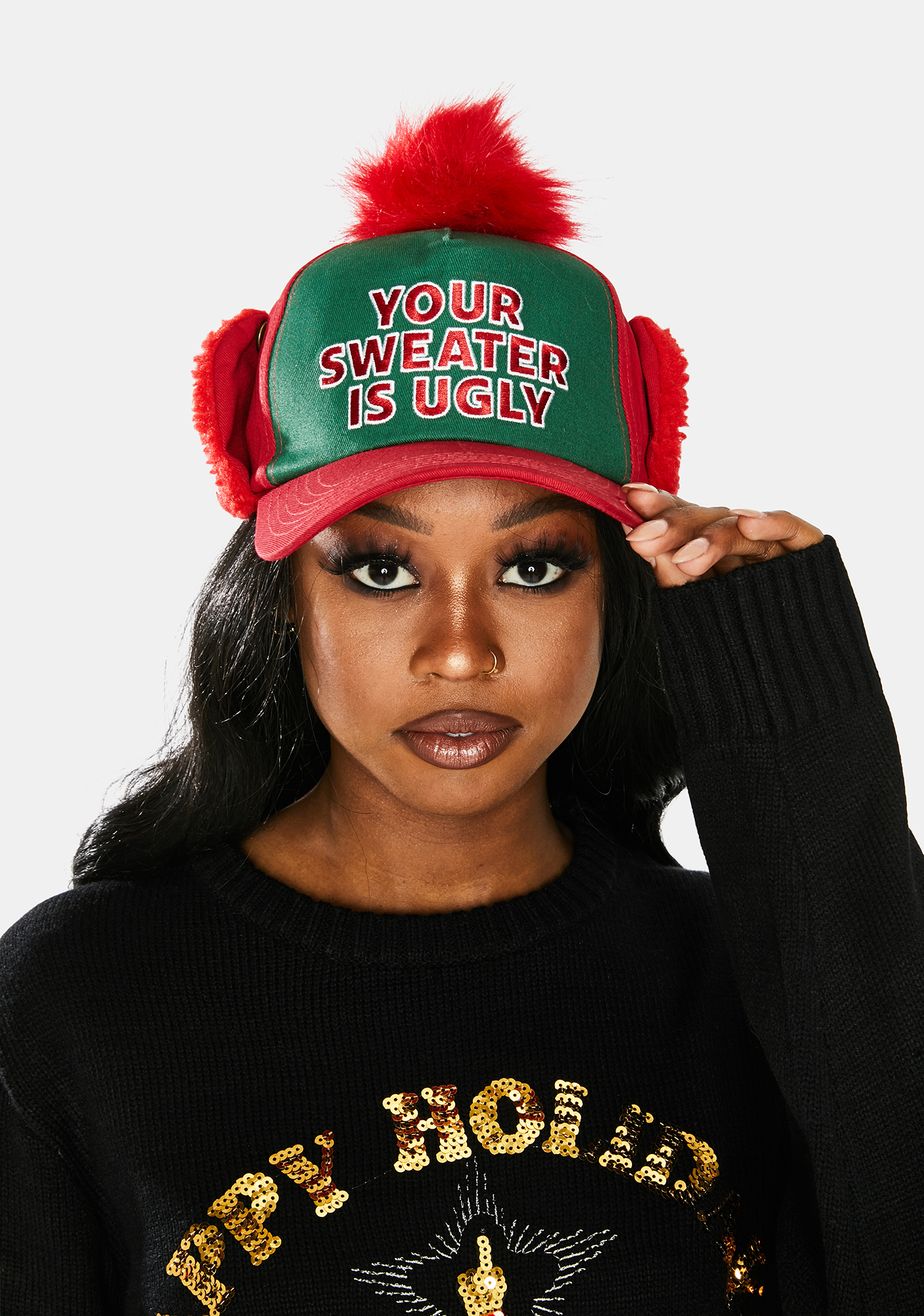 Tipsy Elves Ugly Christmas Sweater Hat | Dolls Kill