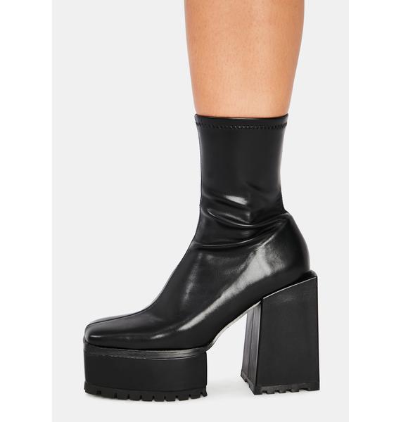 black square toe platform boots