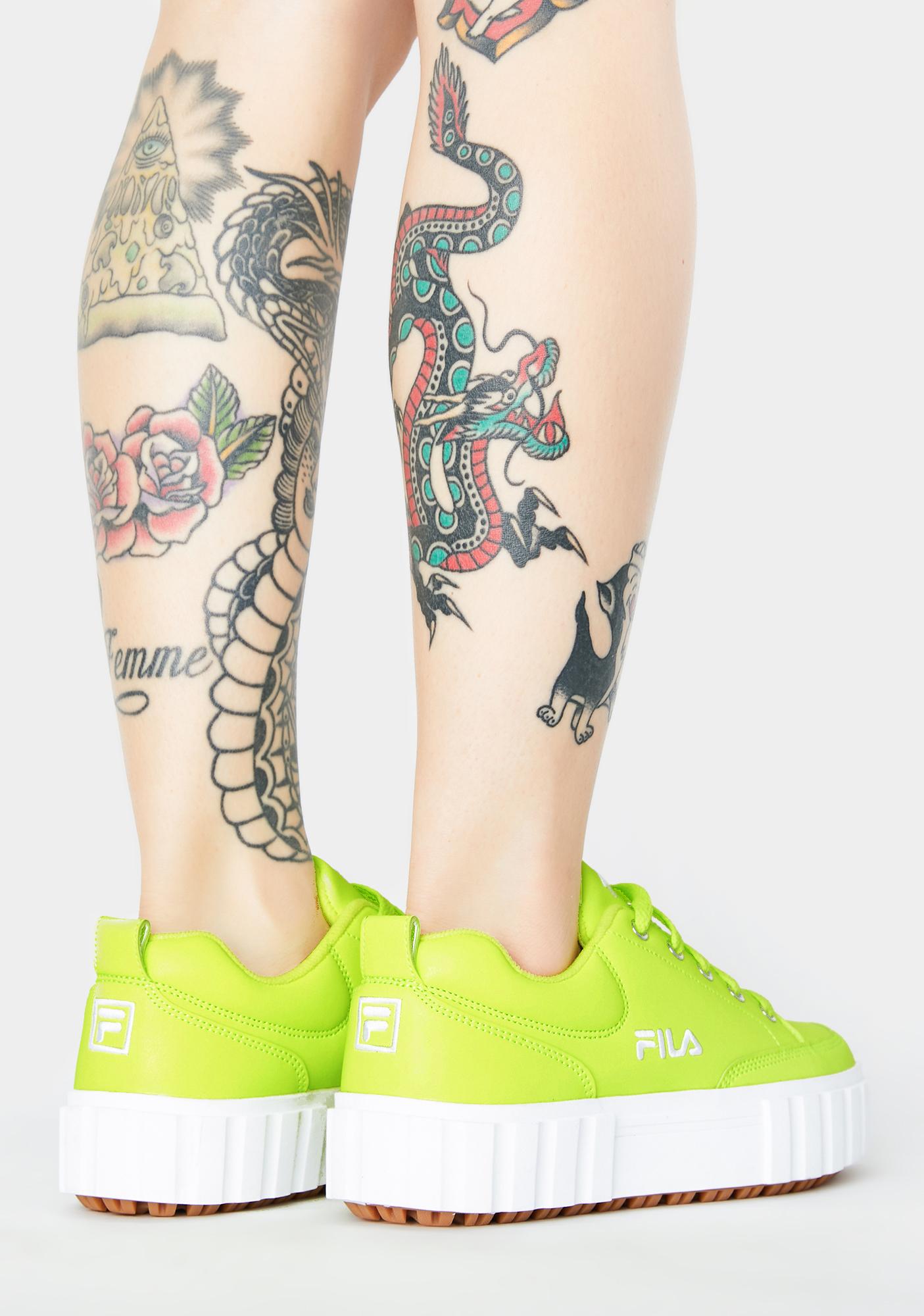 fila neon yellow shoes