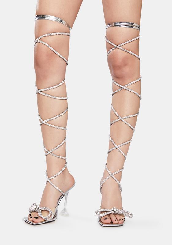 thigh high wrap around heels