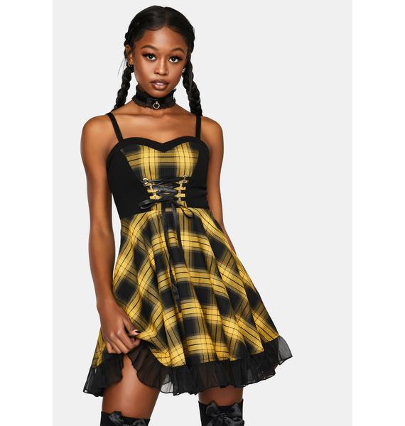 Punk Rave Stitched Plaid Braces Dress Dolls Kill