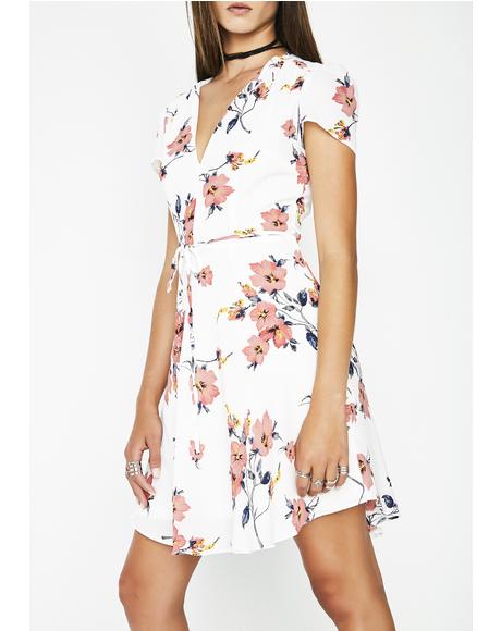 Fresh Picked Flowers Wrap Dress