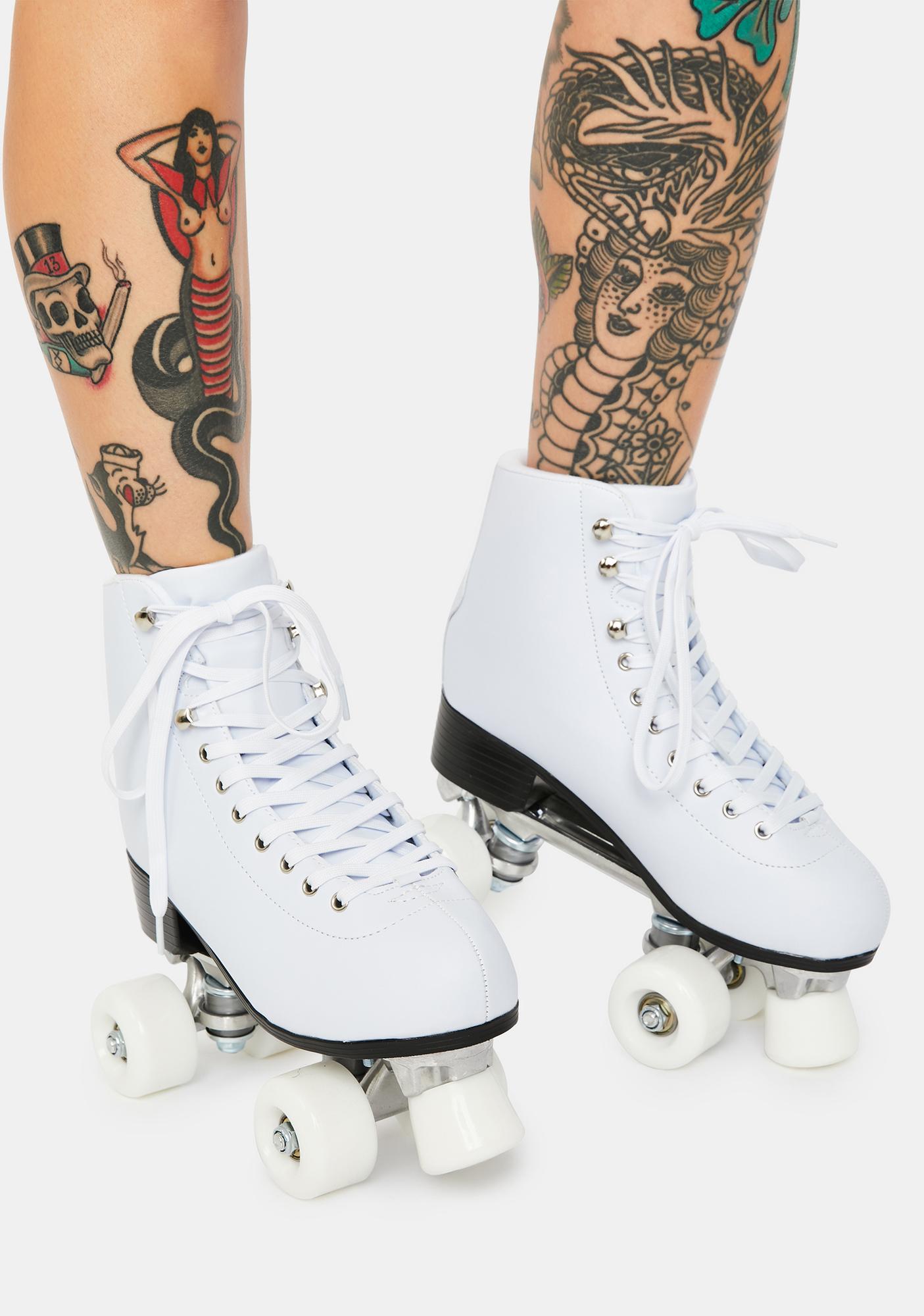 Lace Up Roller Skates White Dolls Kill