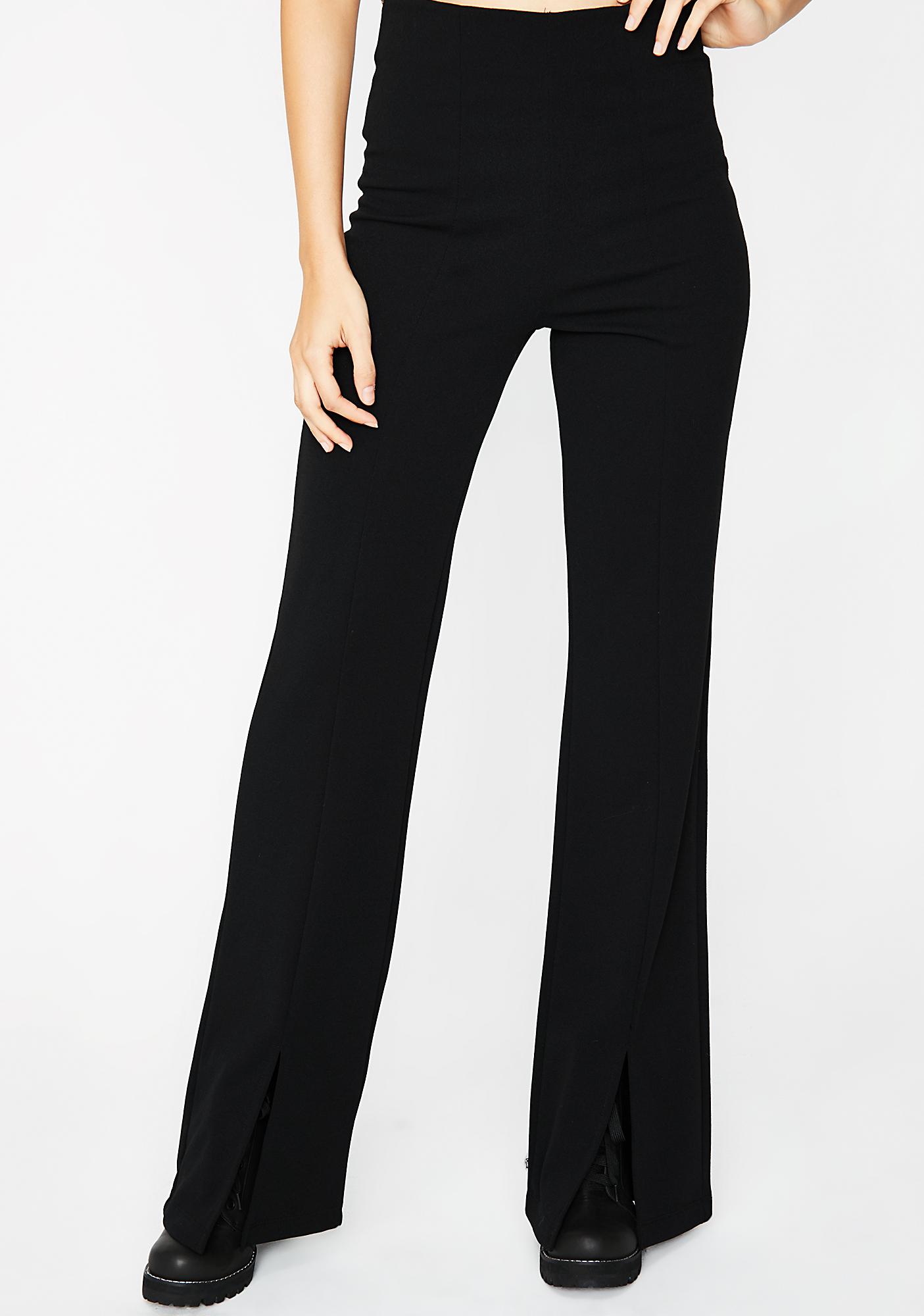 flare pants with slits