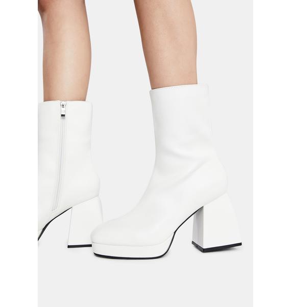white ankle boots chunky heel