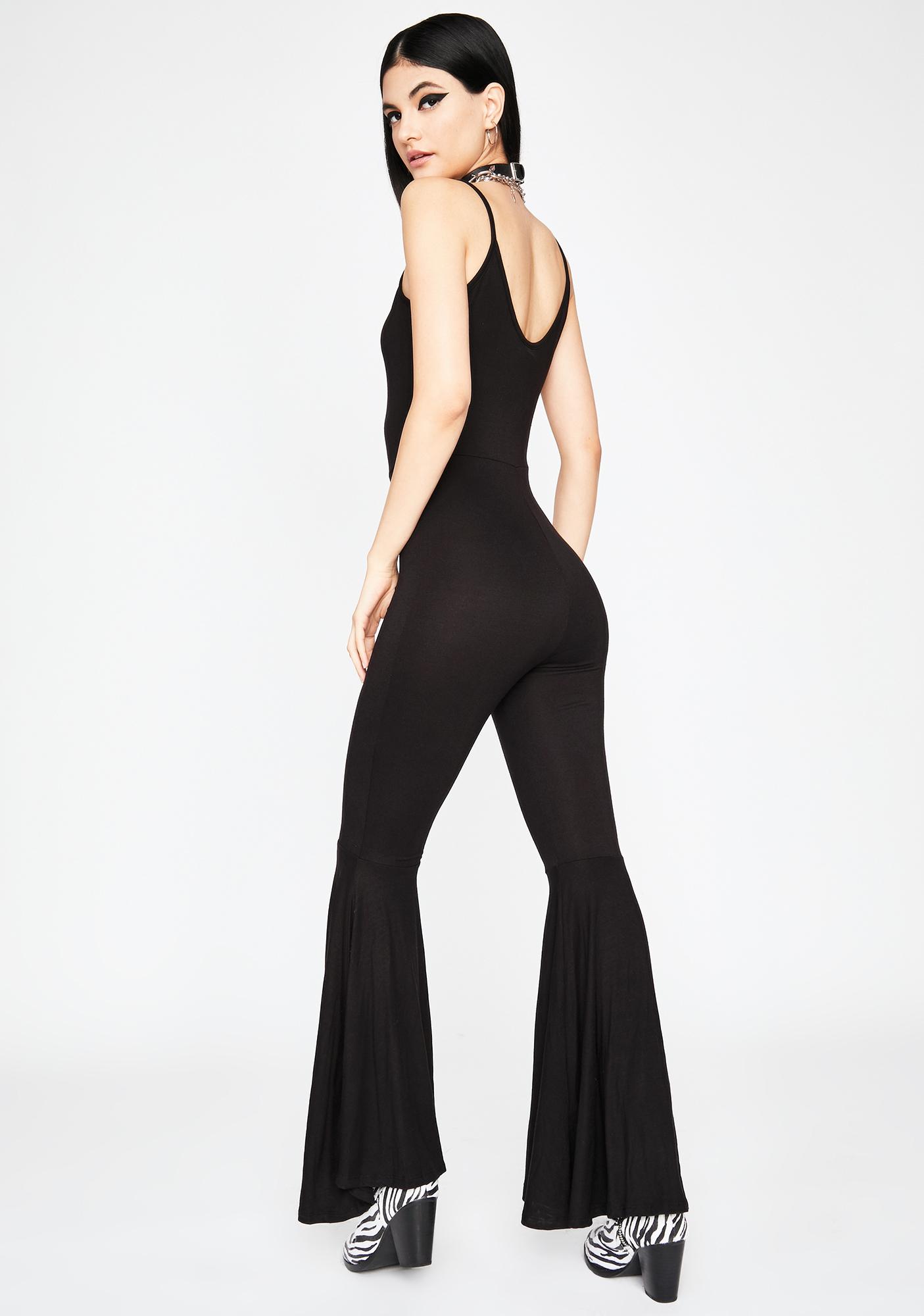 tight flared jumpsuit