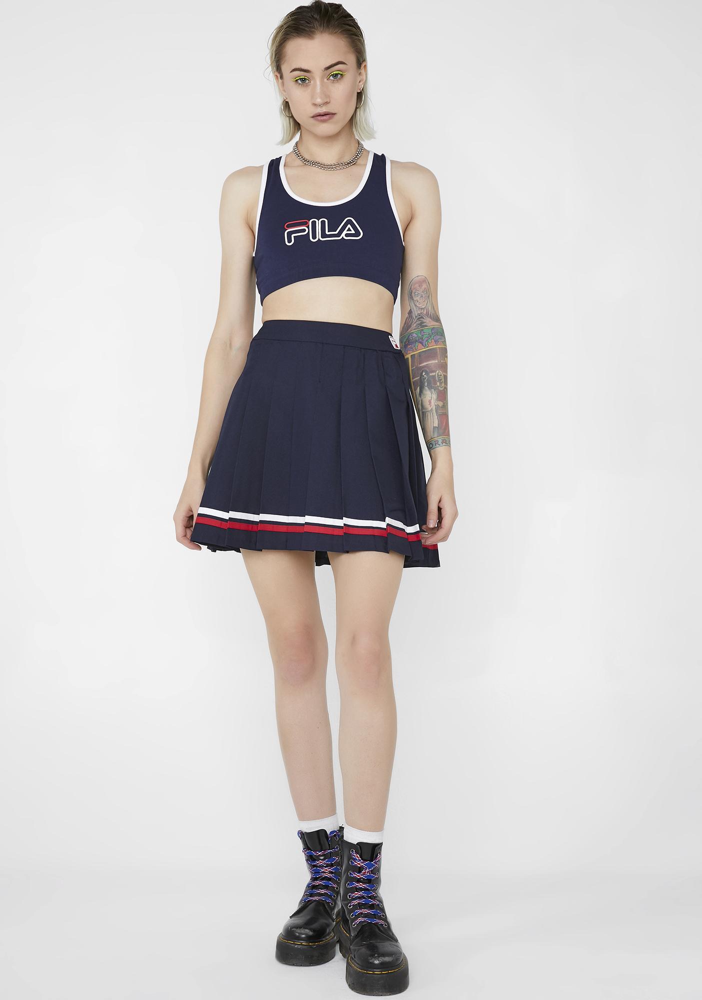 Navy Palma Pleated Tennis Skirt Navy Palma Pleated Tennis Skirt