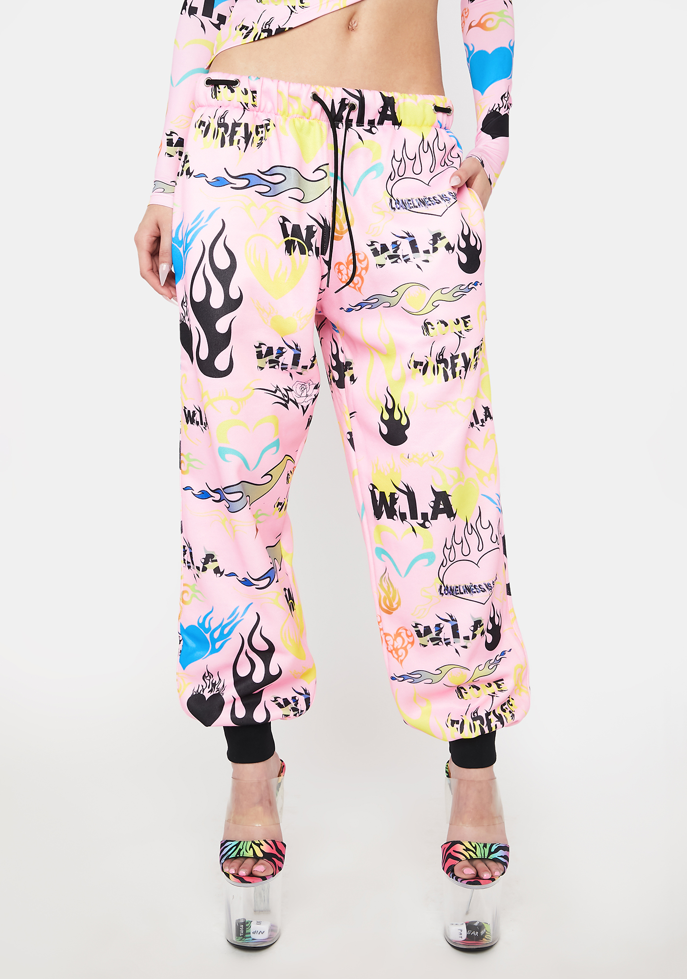 white flame sweatpants