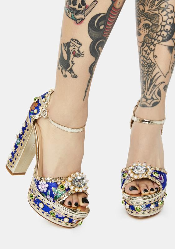 jeweled platform heels