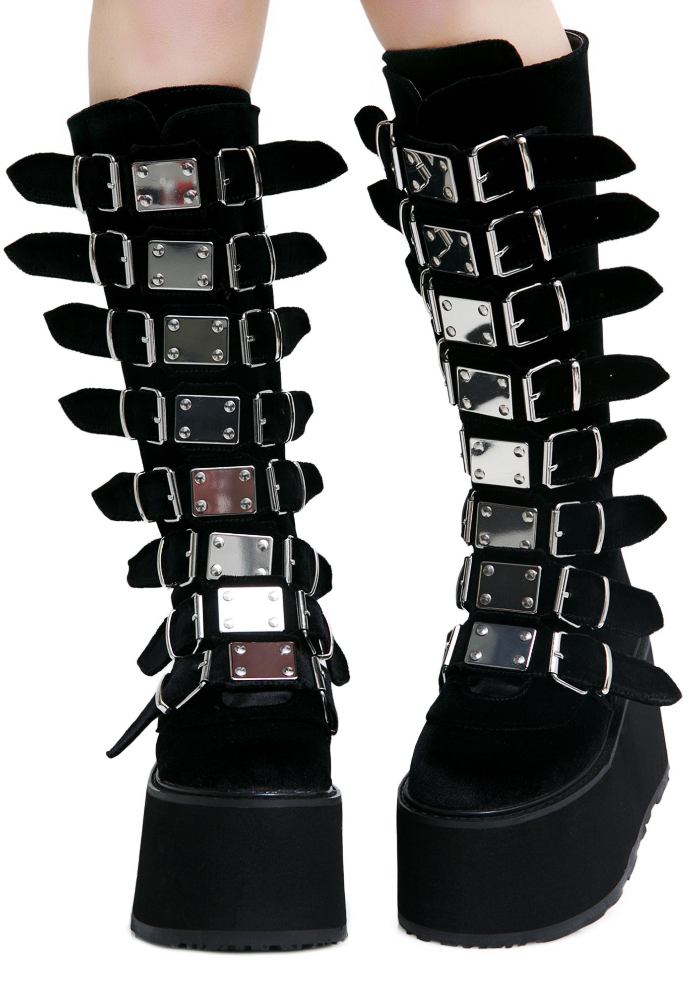 demonia black platform boots