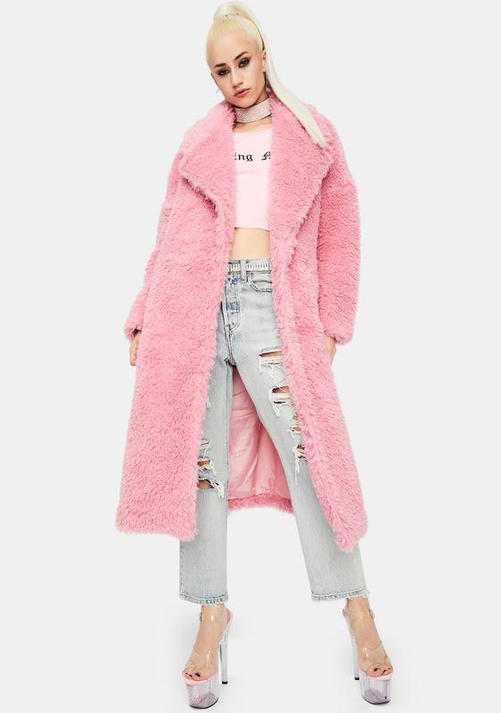 longline pink coat