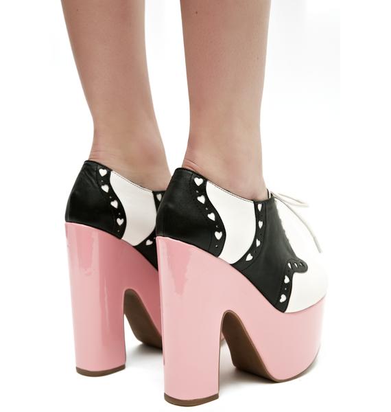 Black Pink Loafer Platform Heels Dolls Kill