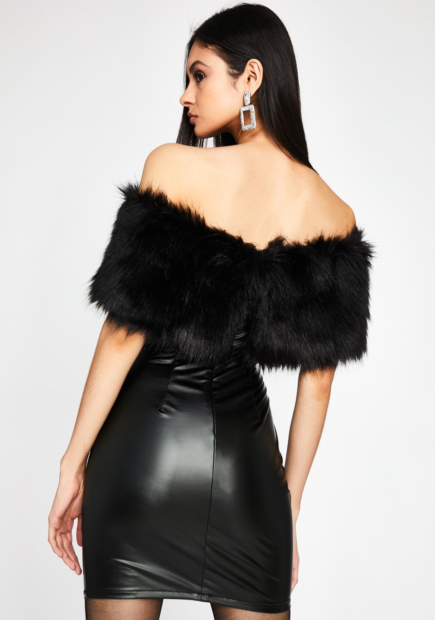 faux fur gown