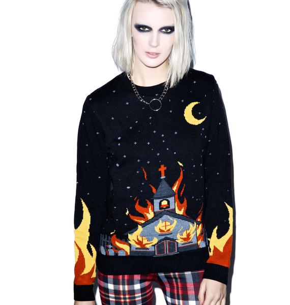 killstar burning church sweater