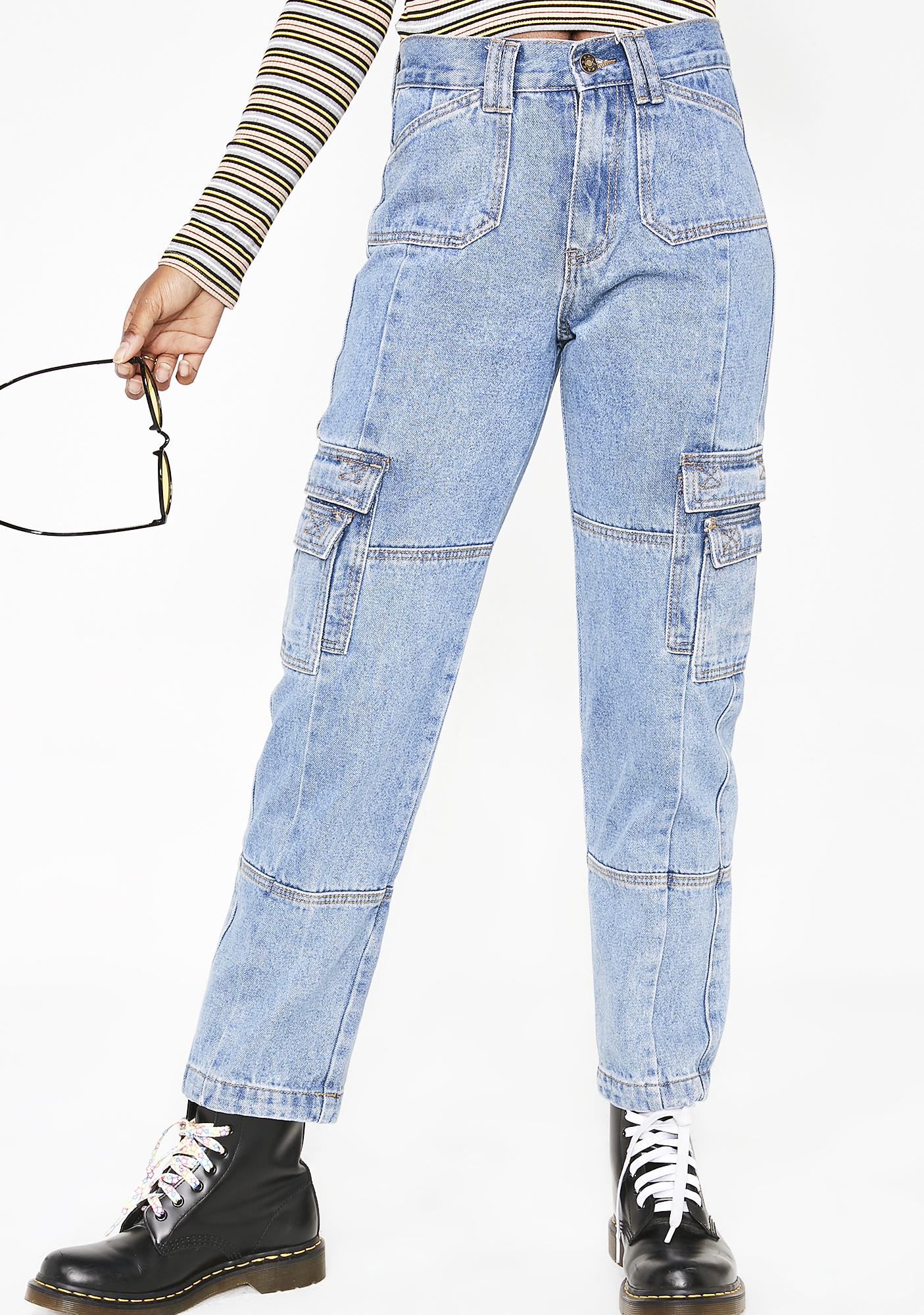 cargo denim jeans women's