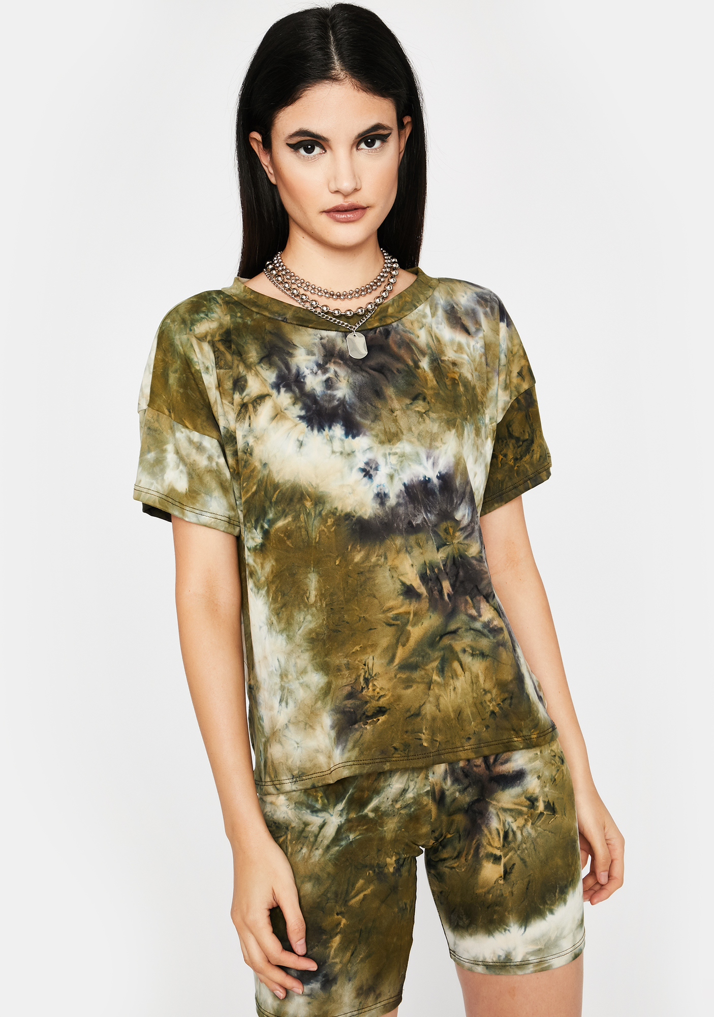 tie dye biker short set