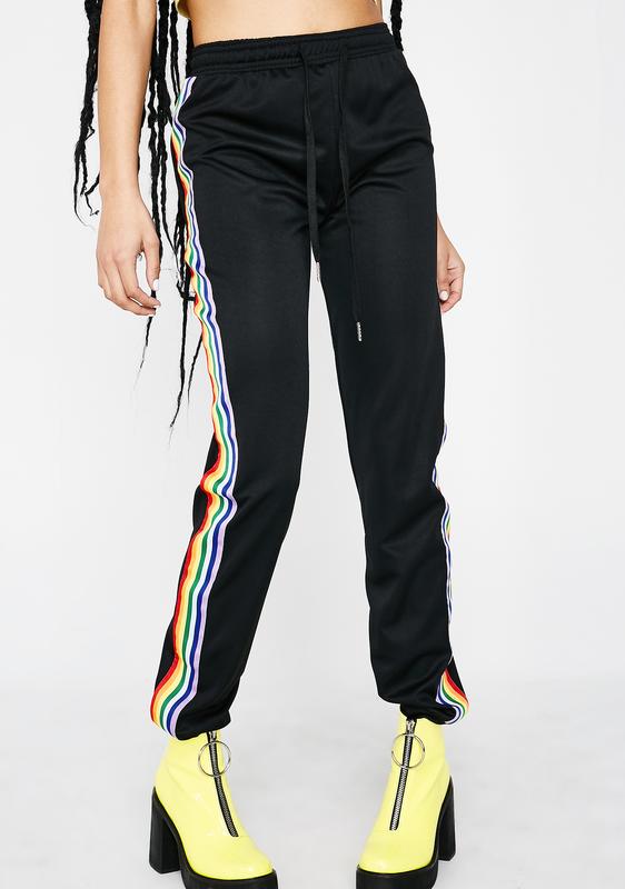 rainbow striped pants