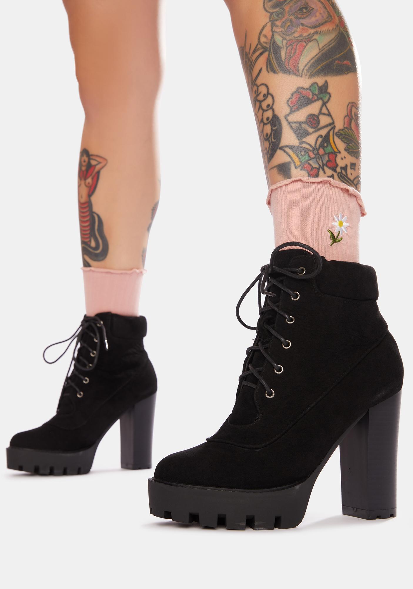 black booties block heel