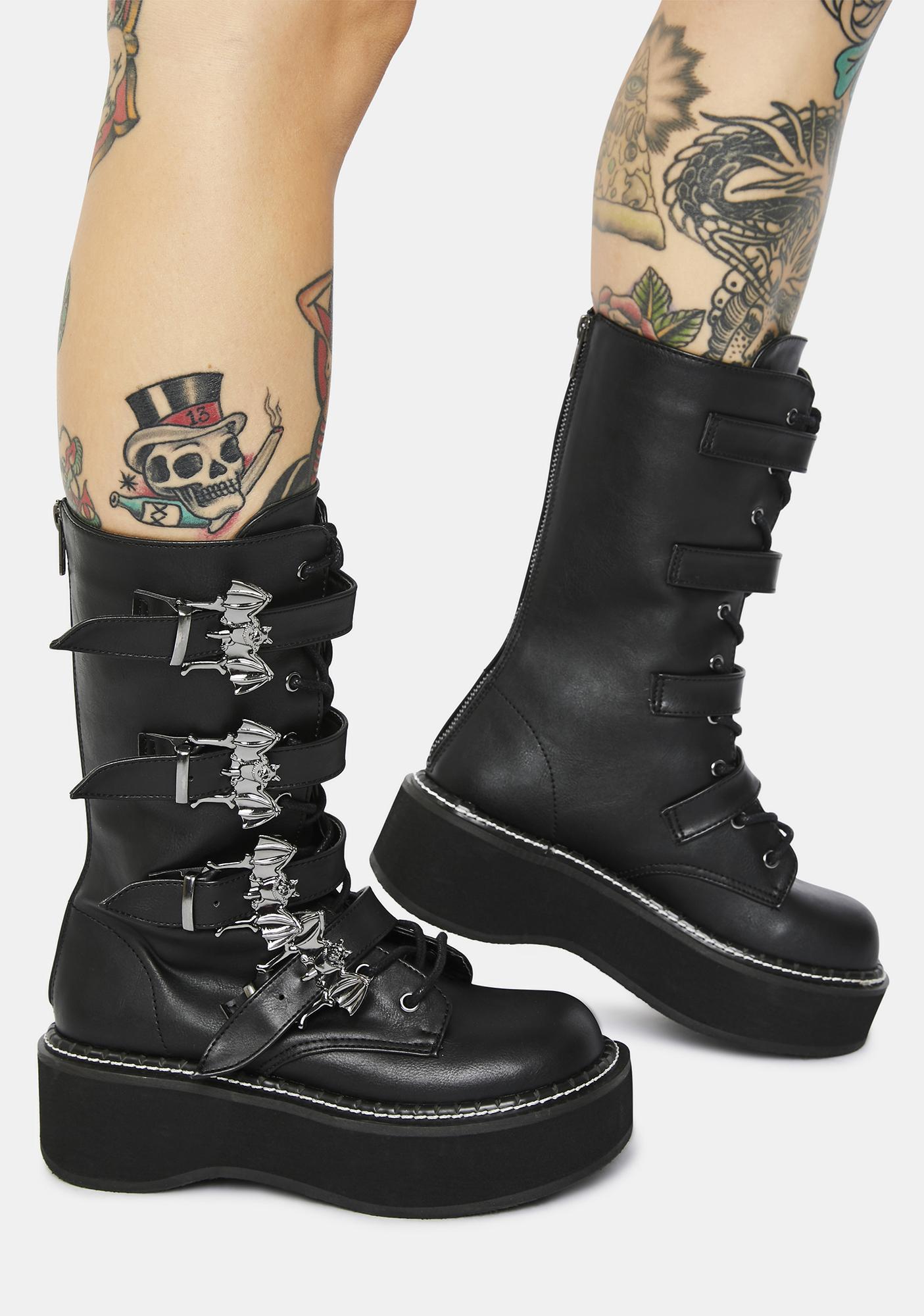 prizm heist buckle boots demonia