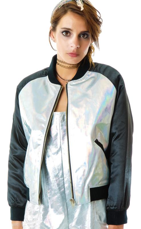 holo bomber jacket