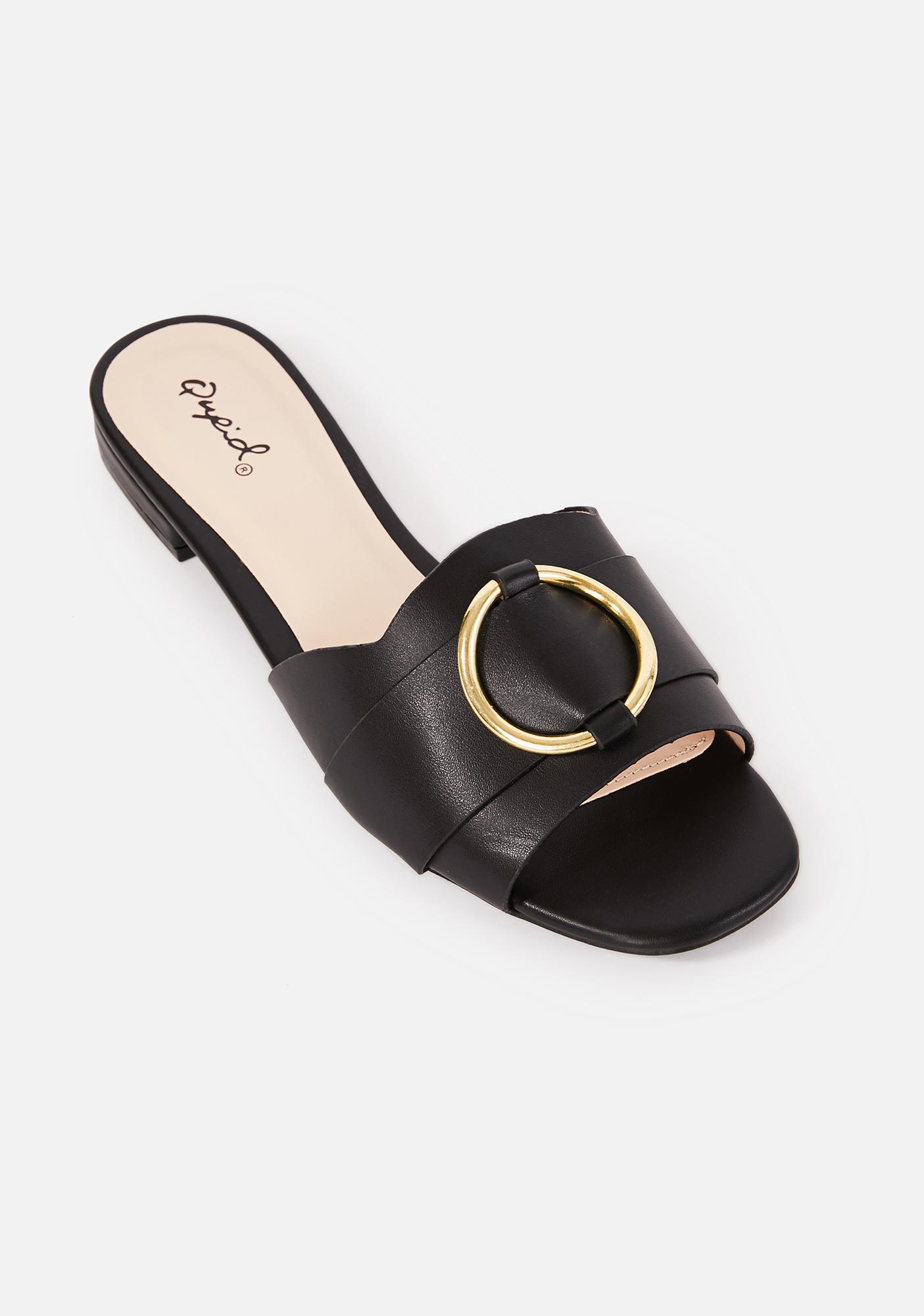 vegan leather slides