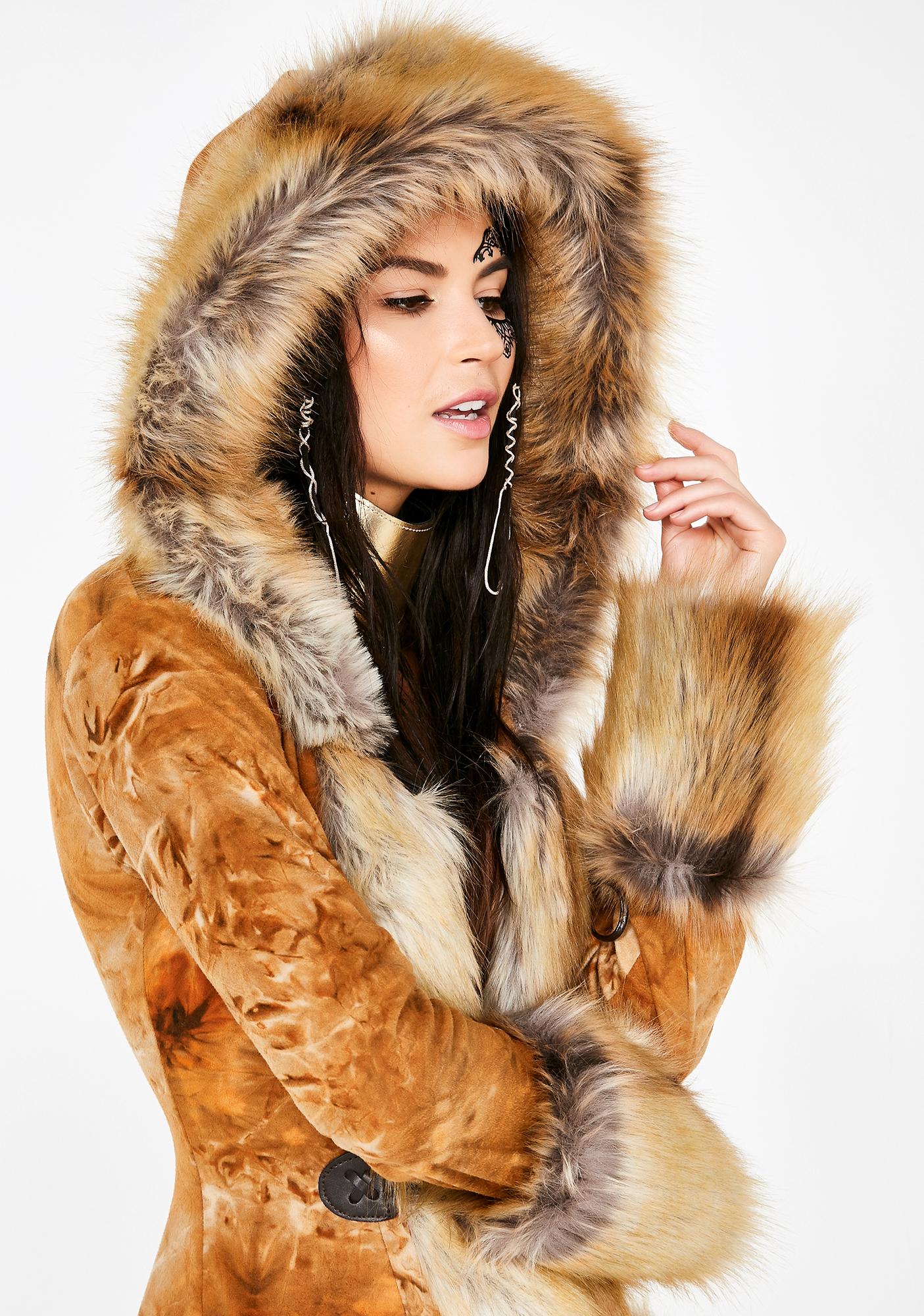 Brown Faux Suede Fur Toggle Jacket Dolls Kill J Valentine Cocoa Eskimo Kisses Mohair Jacket